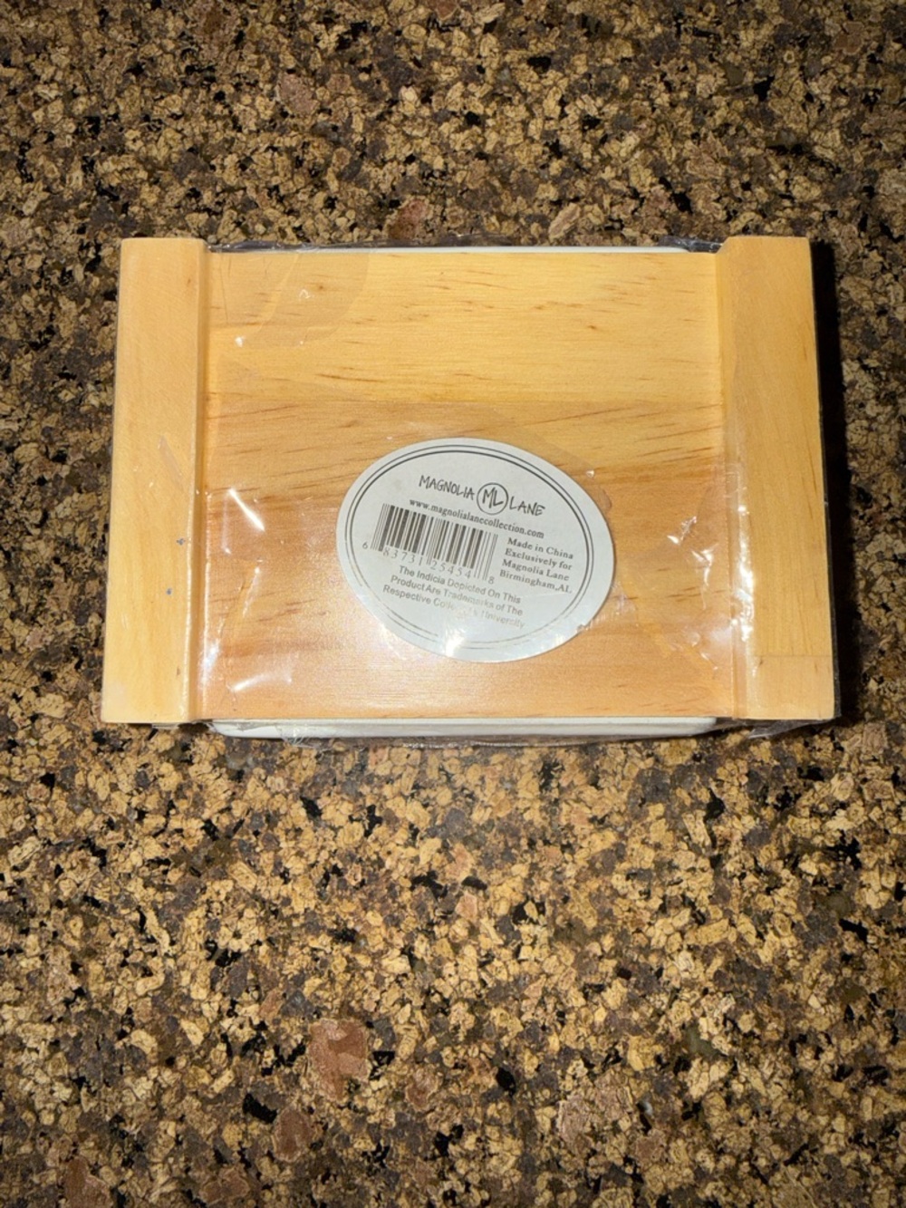 Iowa Hawkeye Nation Ceramic Coaster Set with Wood Holder - Black & Gold - Picture 5 of 5